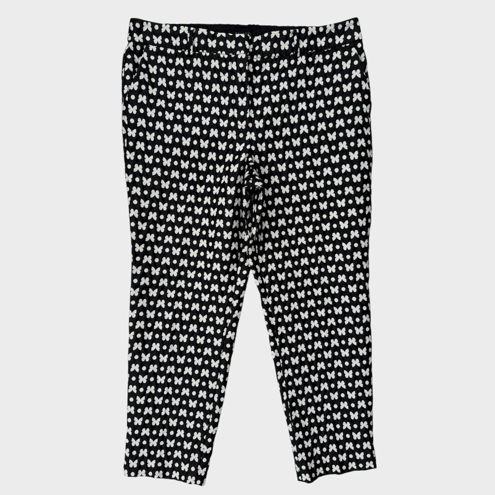 Talbots Hampshire Straight Ankle Pants Jaquard Butterfly Size 14P